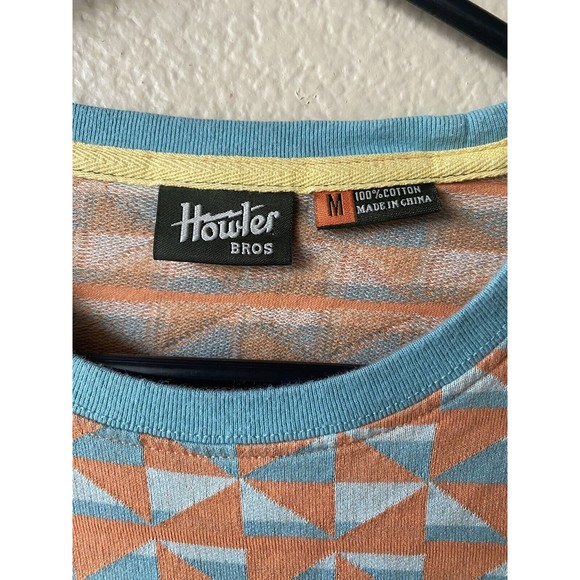 Howler Brothers Jacquard T-Shirt Orange Men’s Size Medium GUC - Picture 3 of 4